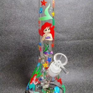 10 Inch Mermaid Ocean Fantasy Beaker Glass Bong