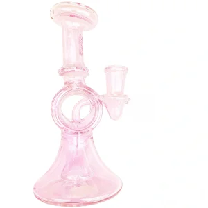 6.3-Inch Baby Pink Hollow Loop Mini Bong
