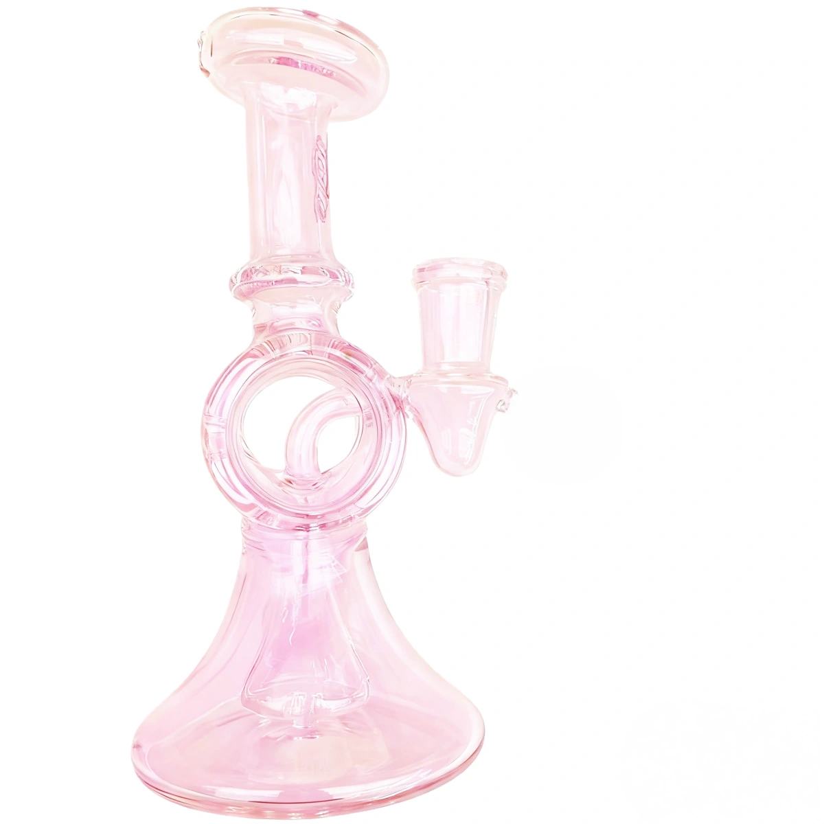6.3-Inch Baby Pink Hollow Loop Mini Bong