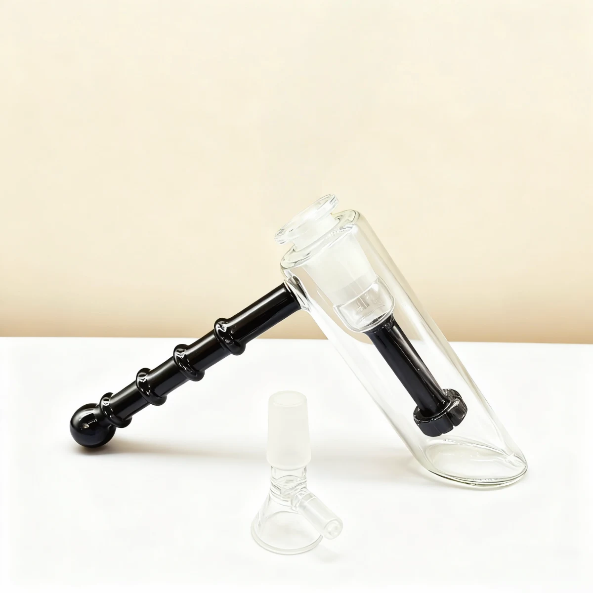 Mini Borosilicate Glass Hammer Bubbler with Showerhead Perc - Image 2