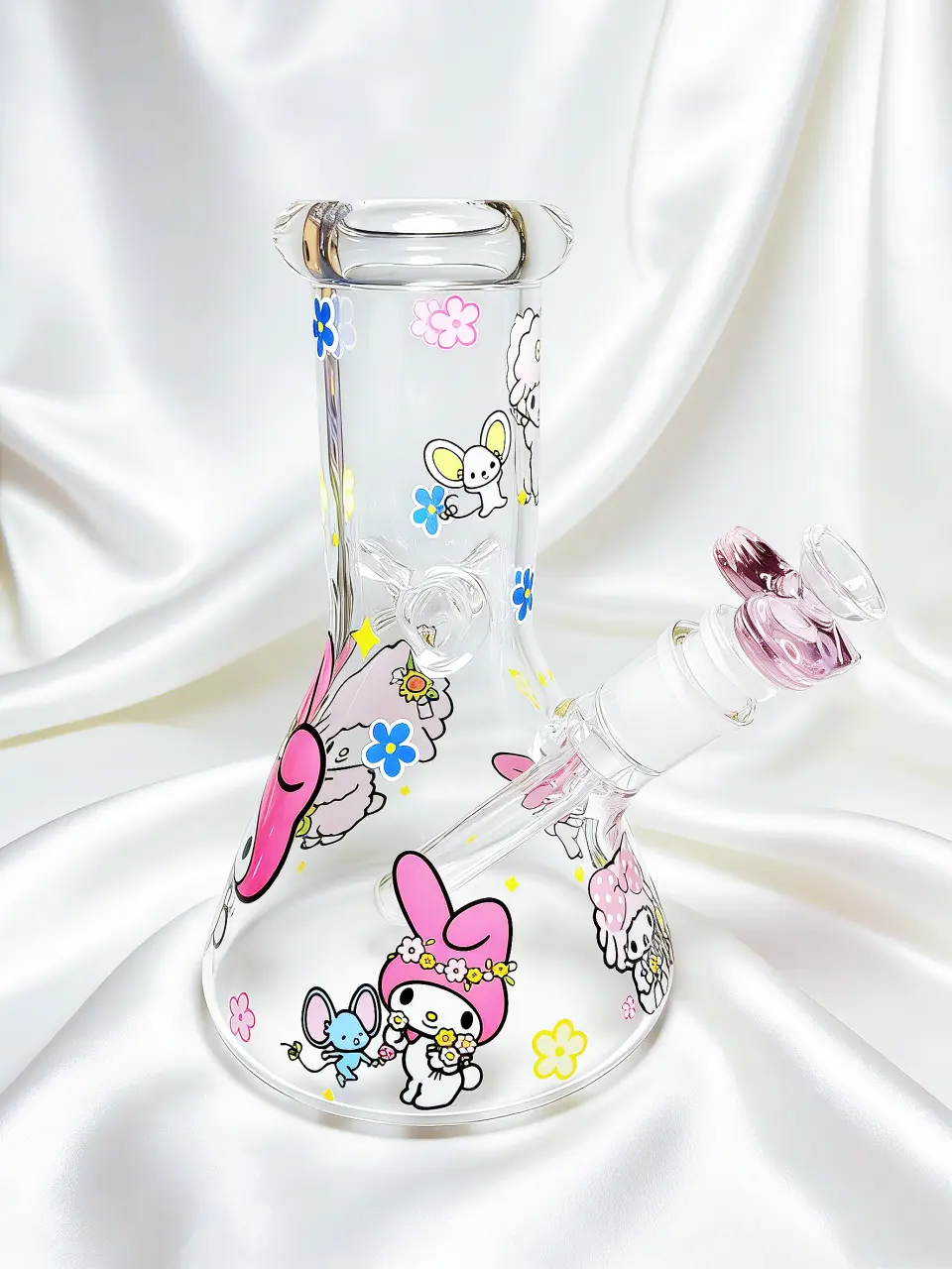 8-Inch 5mm My Melody & My Sweet Piano Sunflower Garden Beaker Bong - Image 3