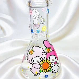 8-Inch 5mm My Melody & My Sweet Piano Sunflower Garden Beaker Bong