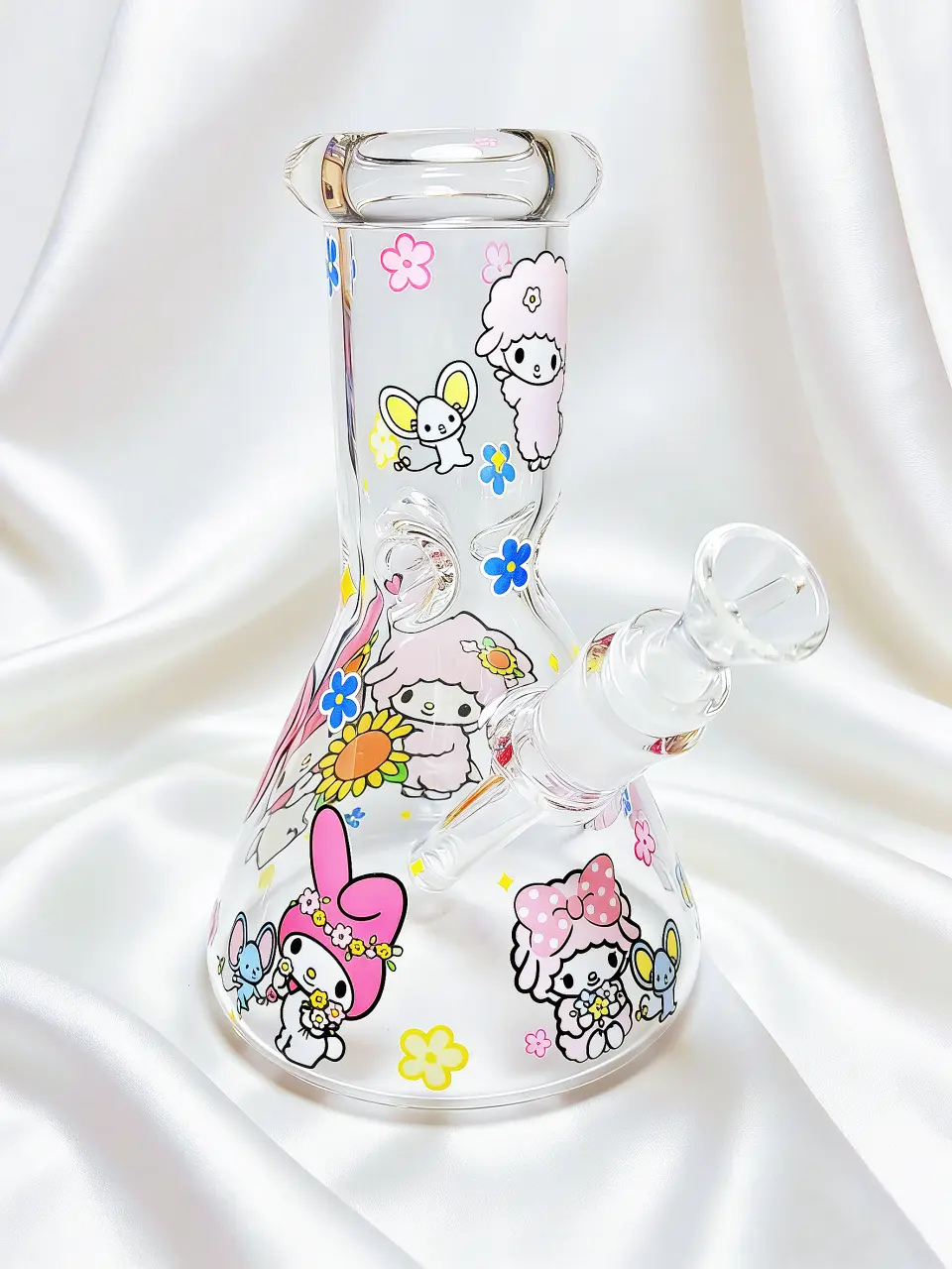 8-Inch 5mm My Melody & My Sweet Piano Sunflower Garden Beaker Bong - Image 5