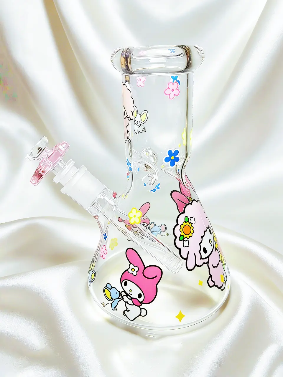 8-Inch 5mm My Melody & My Sweet Piano Sunflower Garden Beaker Bong - Image 4