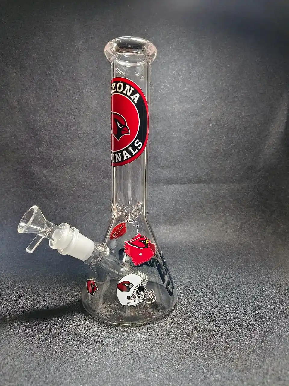 10 Inch Arizona Cardinals Red Storm Beaker Glass Bong - Image 4