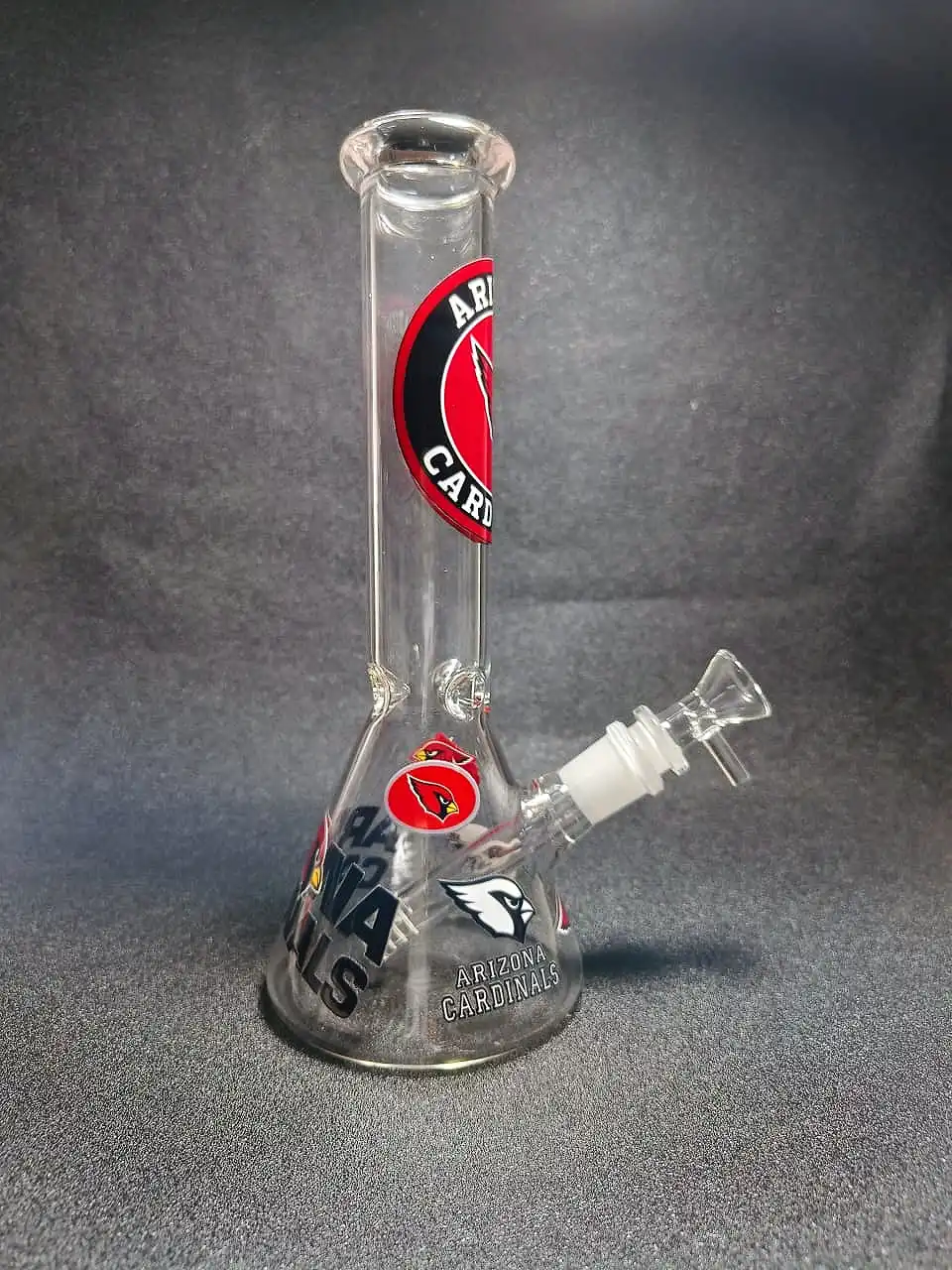 10 Inch Arizona Cardinals Red Storm Beaker Glass Bong - Image 2