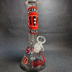 10 Inch Cincinnati Bengals Beaker Glass Bong with Ice Catcher