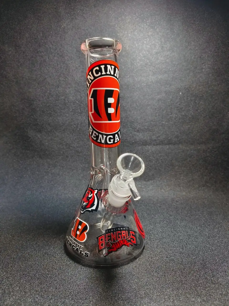 10 Inch Cincinnati Bengals Beaker Glass Bong with Ice Catcher
