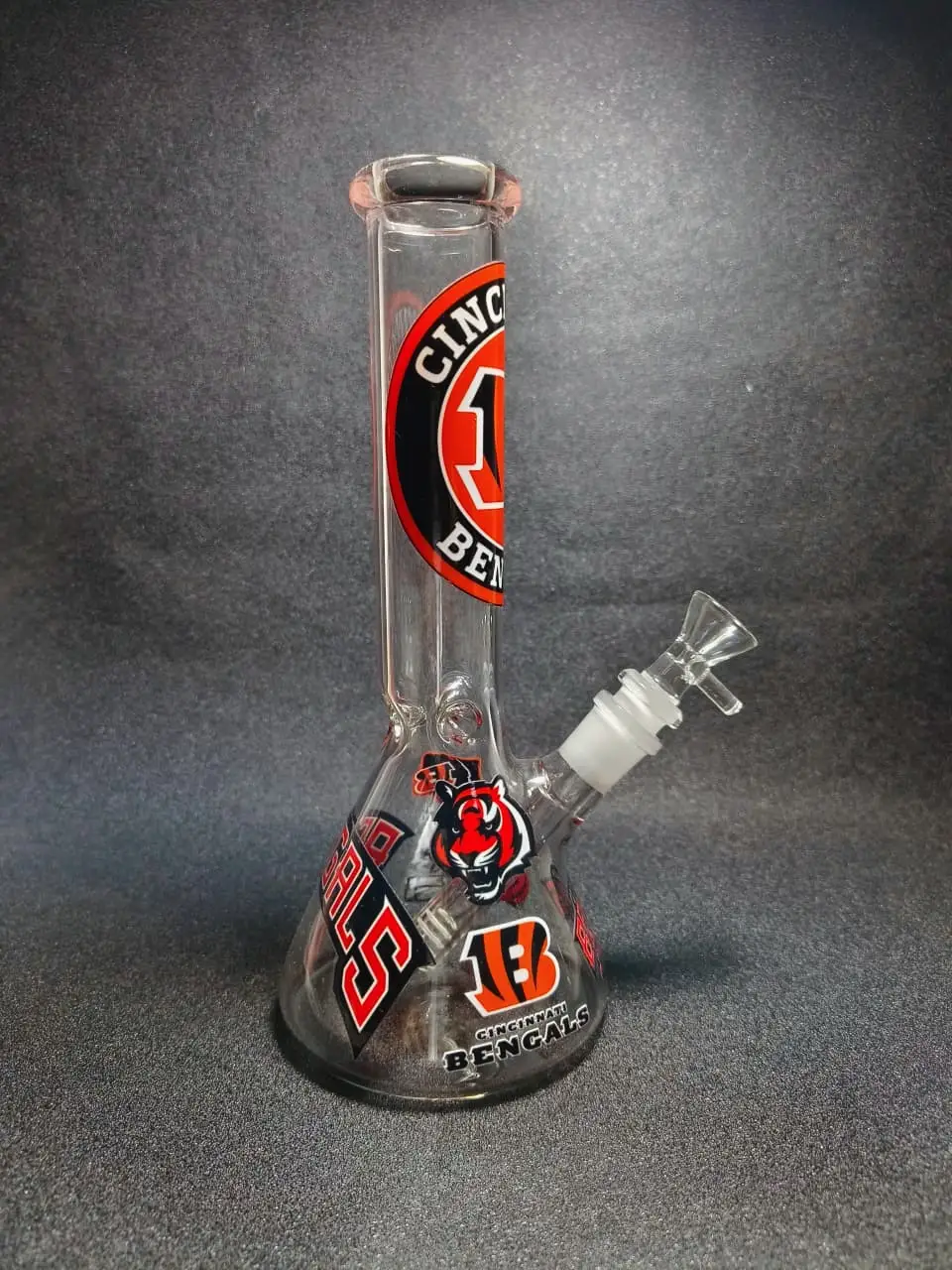 10 Inch Cincinnati Bengals Beaker Glass Bong with Ice Catcher - Image 2
