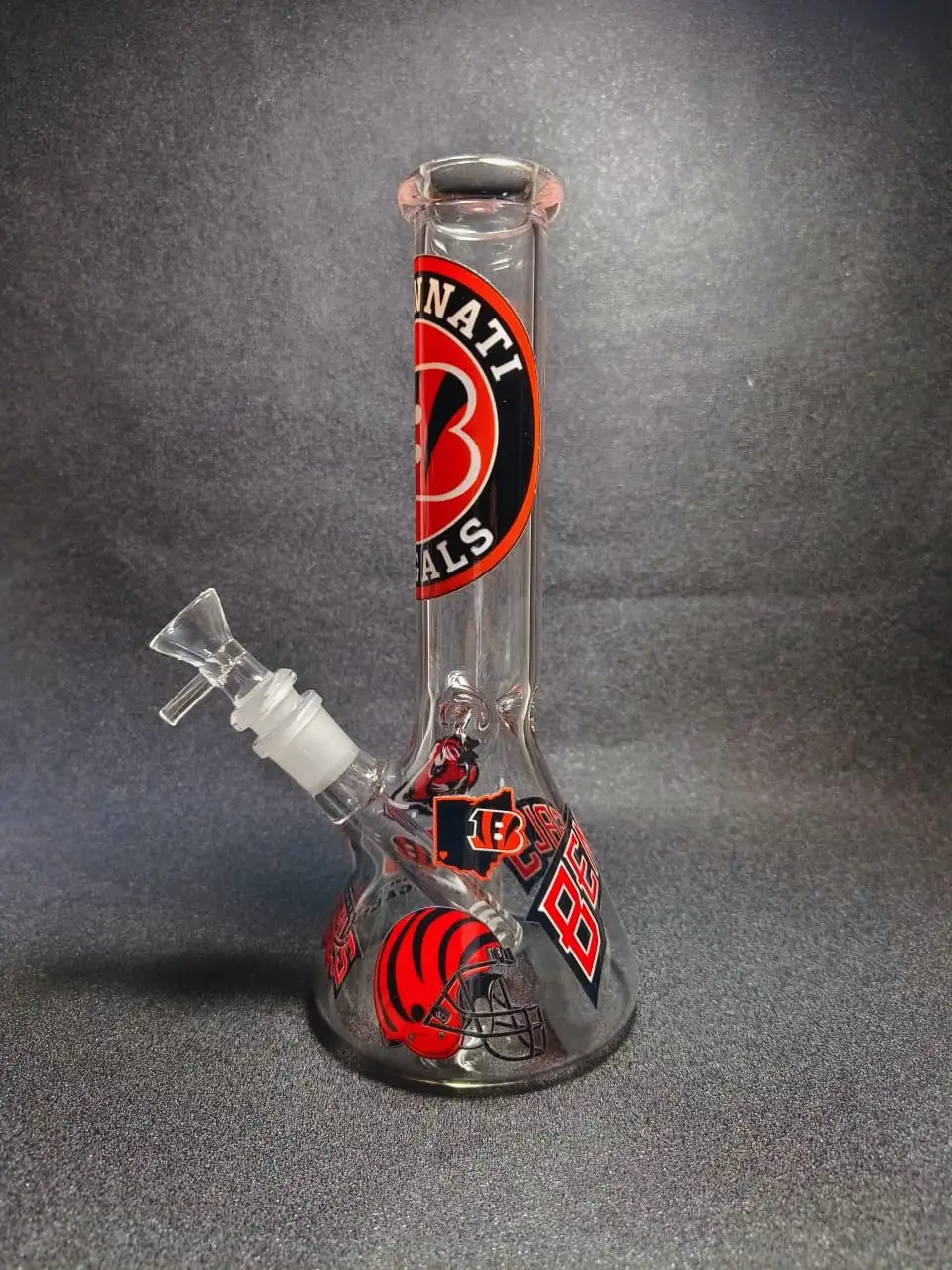10 Inch Cincinnati Bengals Beaker Glass Bong with Ice Catcher - Image 4