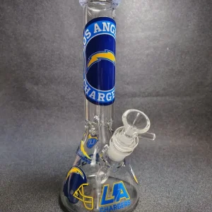 10-Inch Los Angeles Chargers Beaker Glass Bong with Ice Catcher