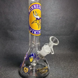 10 Inch Minnesota Vikings Beaker Borosilicate Glass Bong
