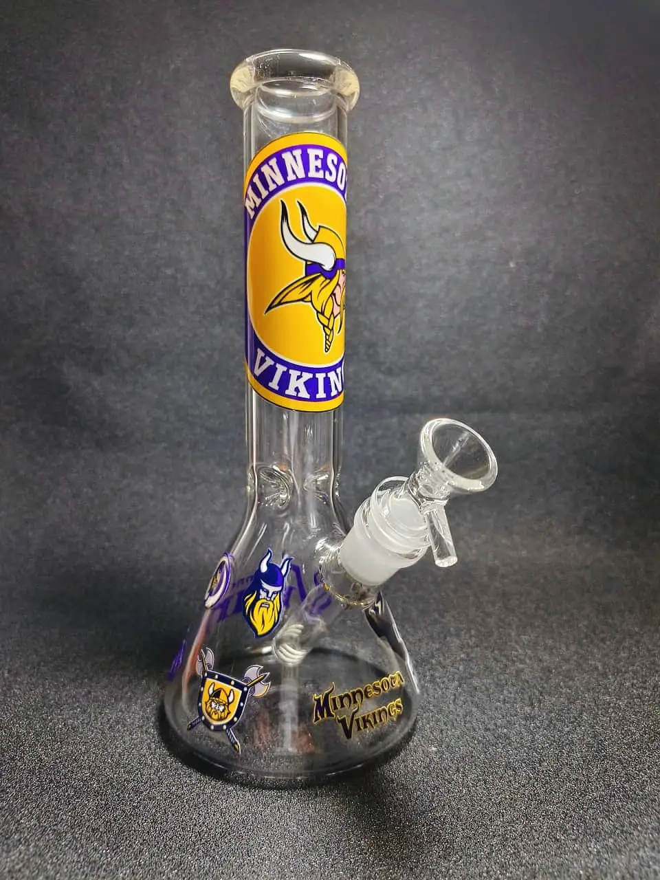 10 Inch Minnesota Vikings Beaker Borosilicate Glass Bong