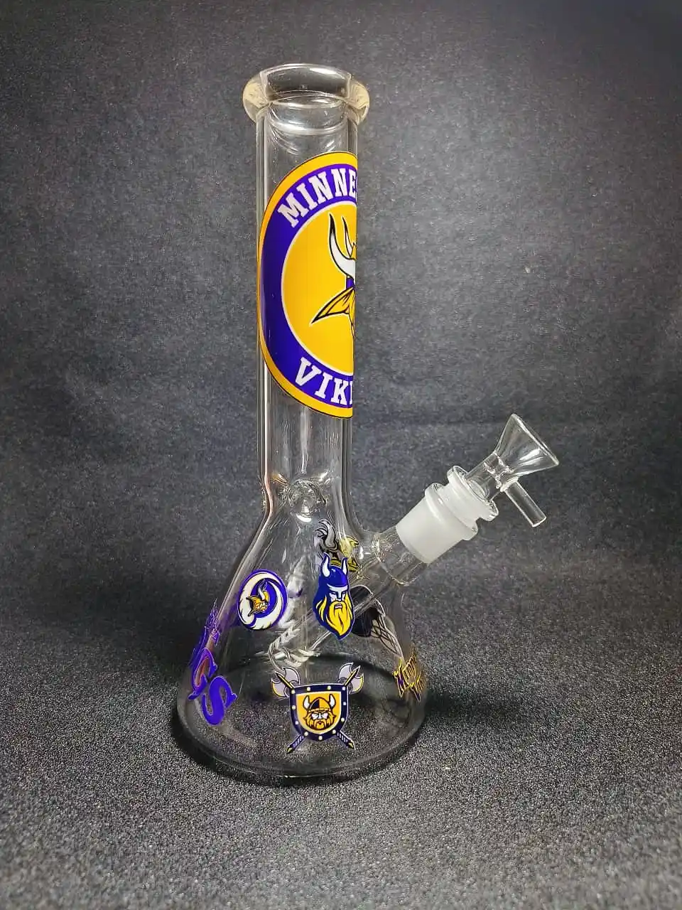 10 Inch Minnesota Vikings Beaker Borosilicate Glass Bong - Image 2