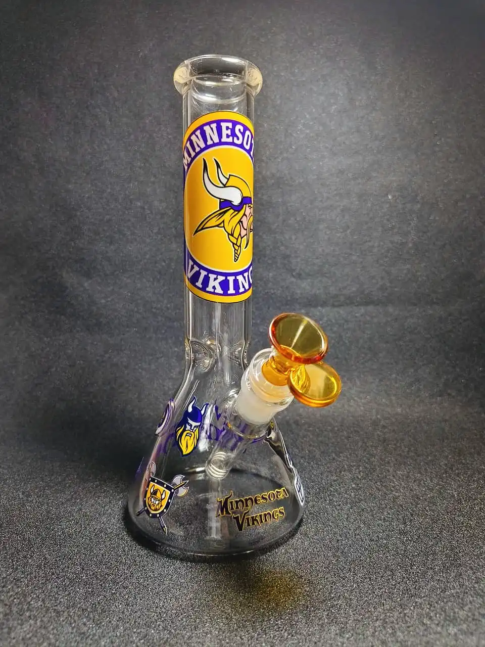 10 Inch Minnesota Vikings Beaker Borosilicate Glass Bong - Image 5