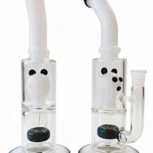 10-Inch Panda-Themed Black & White Glass Bong