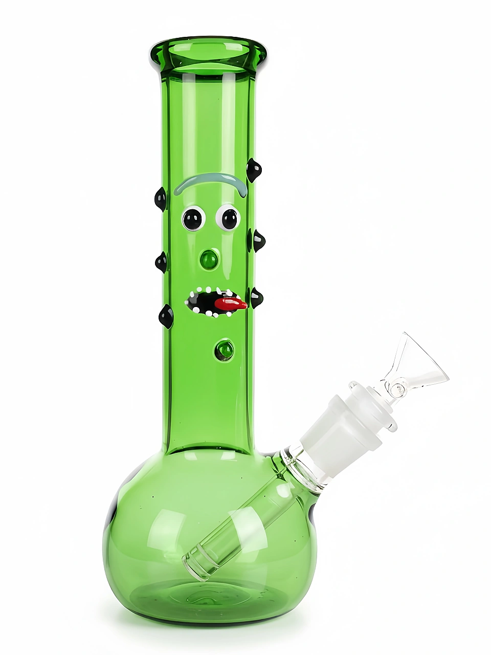 10-Inch Pickle Rick Bubble Base Glass Bong
