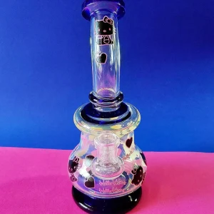 8.5-Inch Pink & Black Hello Kitty Bent Neck Mini Glass Bong