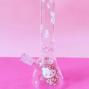 10 Inch Pink Fairy Hello Kitty Borosilicate Glass Beaker Bong