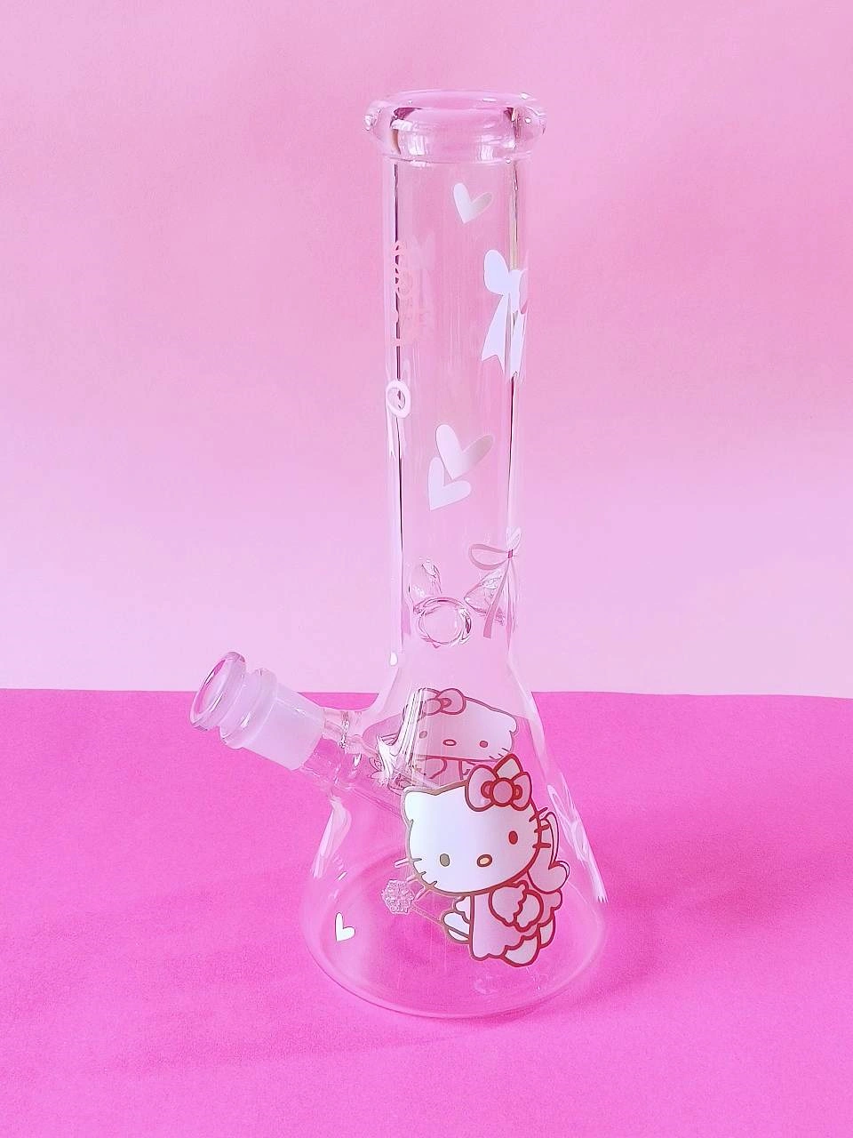 10 Inch Pink Fairy Hello Kitty Borosilicate Glass Beaker Bong