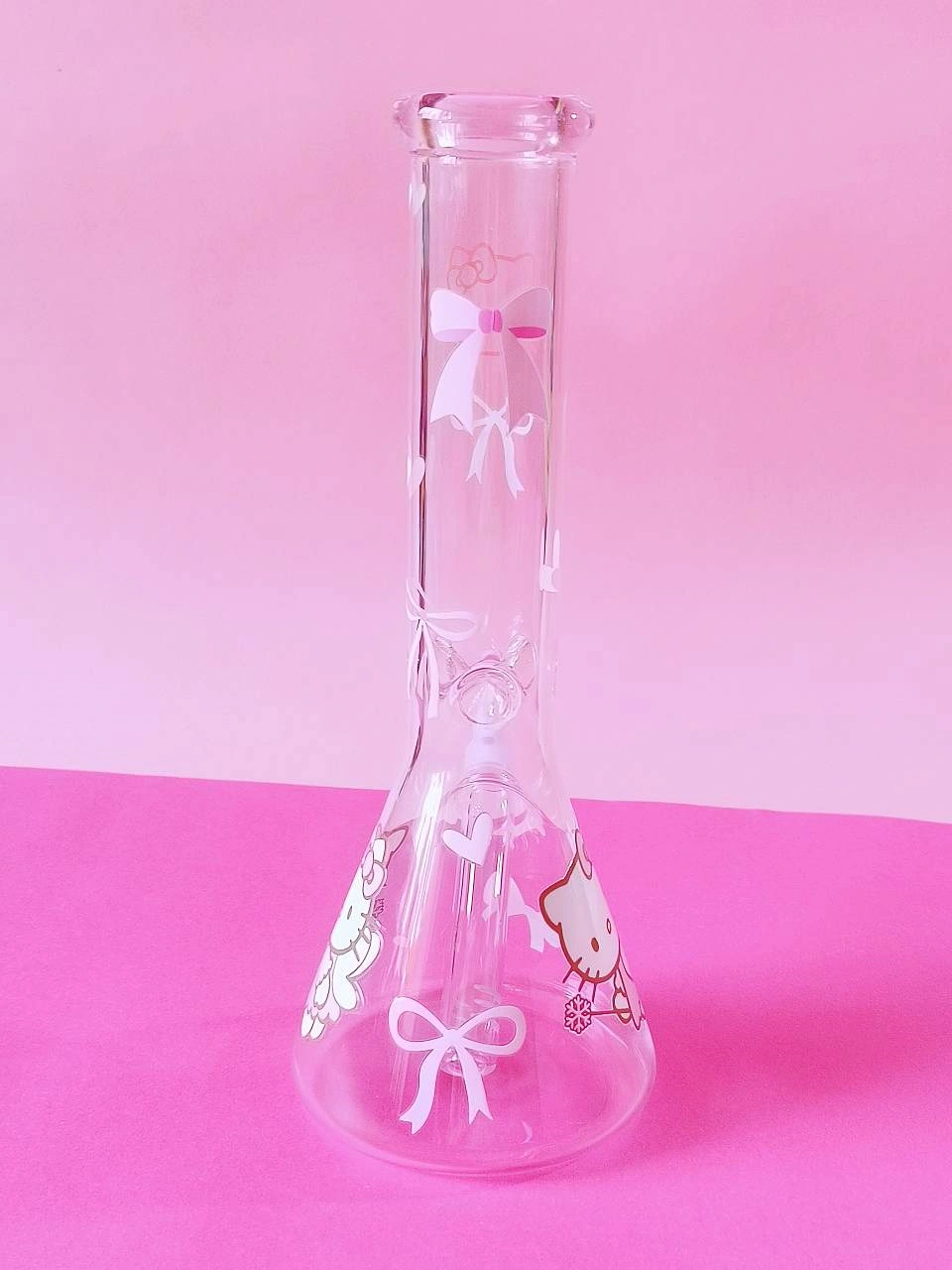 10 Inch Pink Fairy Hello Kitty Borosilicate Glass Beaker Bong - Image 5