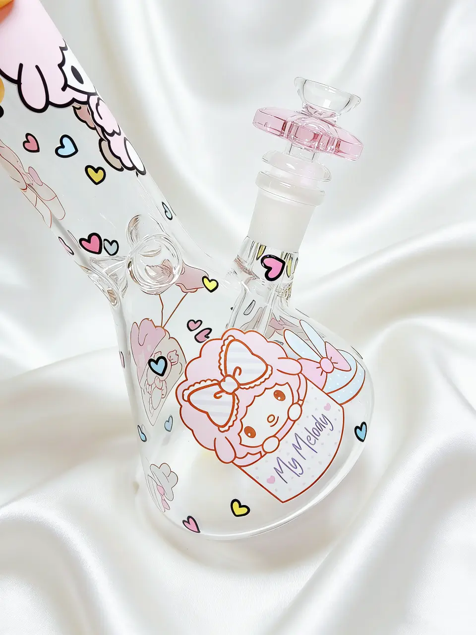 10-Inch Pink My Sweet Piano Borosilicate Glass Beaker Bong - Image 7