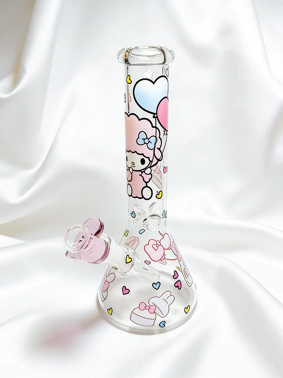 10-Inch Pink My Sweet Piano Borosilicate Glass Beaker Bong - Image 6