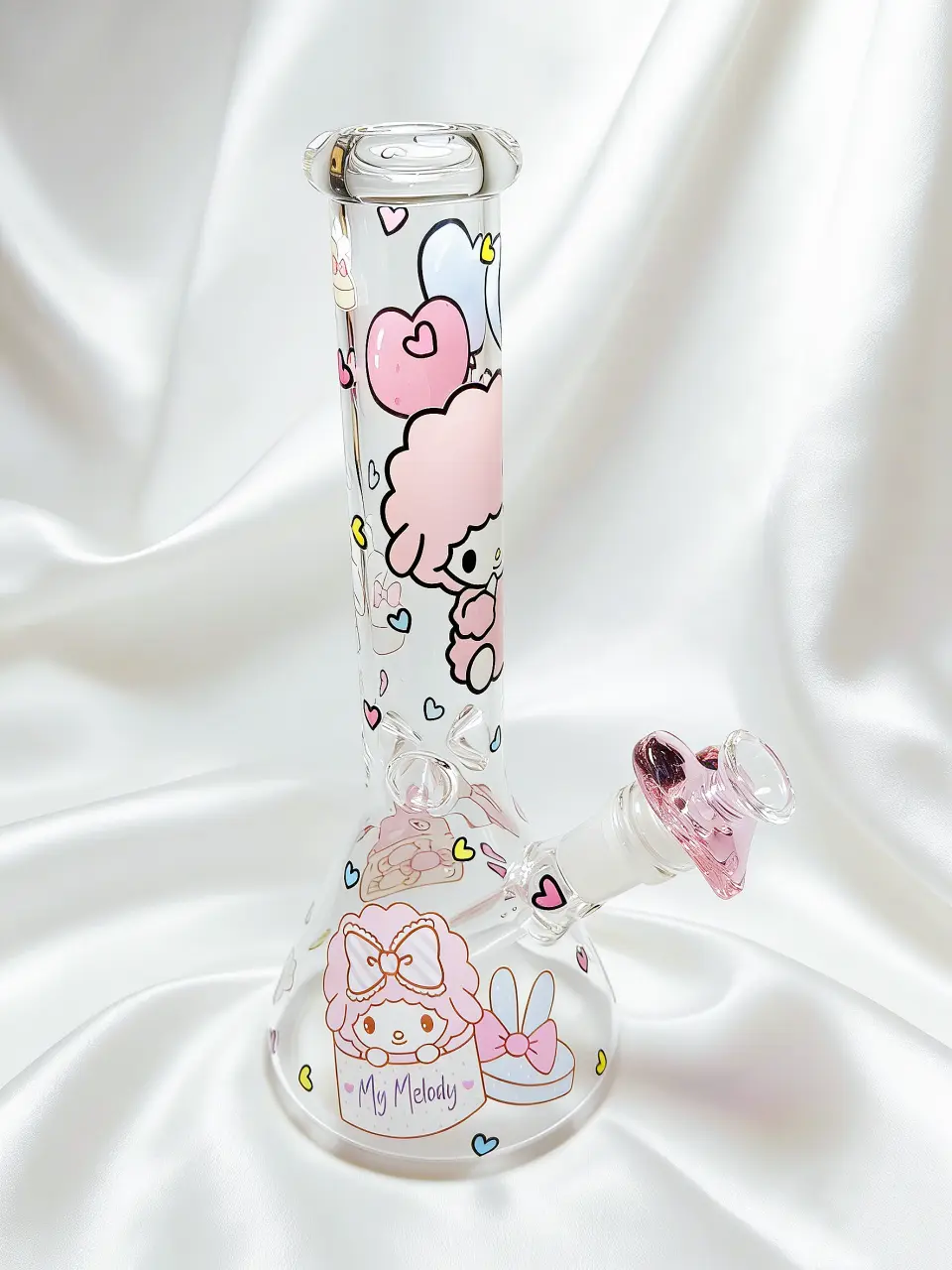 10-Inch Pink My Sweet Piano Borosilicate Glass Beaker Bong - Image 3