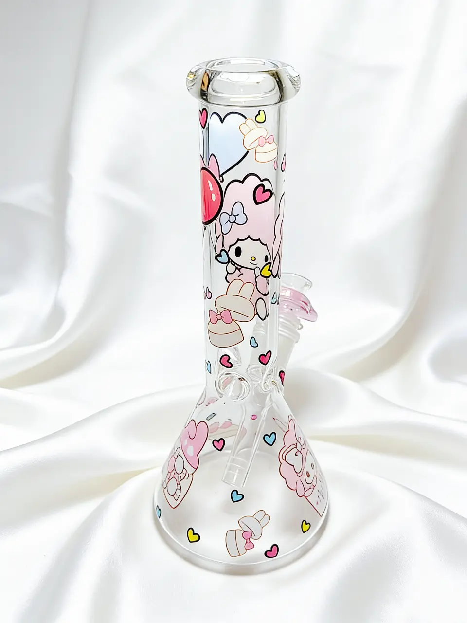 10-Inch Pink My Sweet Piano Borosilicate Glass Beaker Bong - Image 2