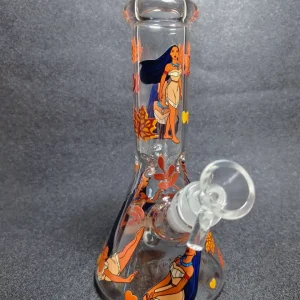 Pocahontas Autumn Leaf 8 Inch Beaker Glass Bong