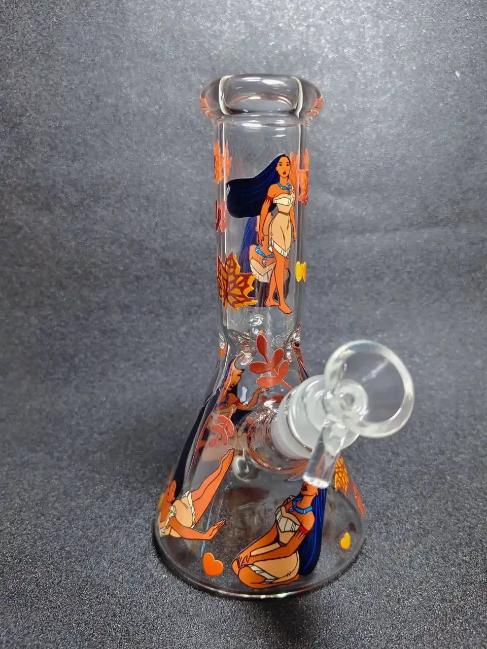 Pocahontas Autumn Leaf 8 Inch Beaker Glass Bong