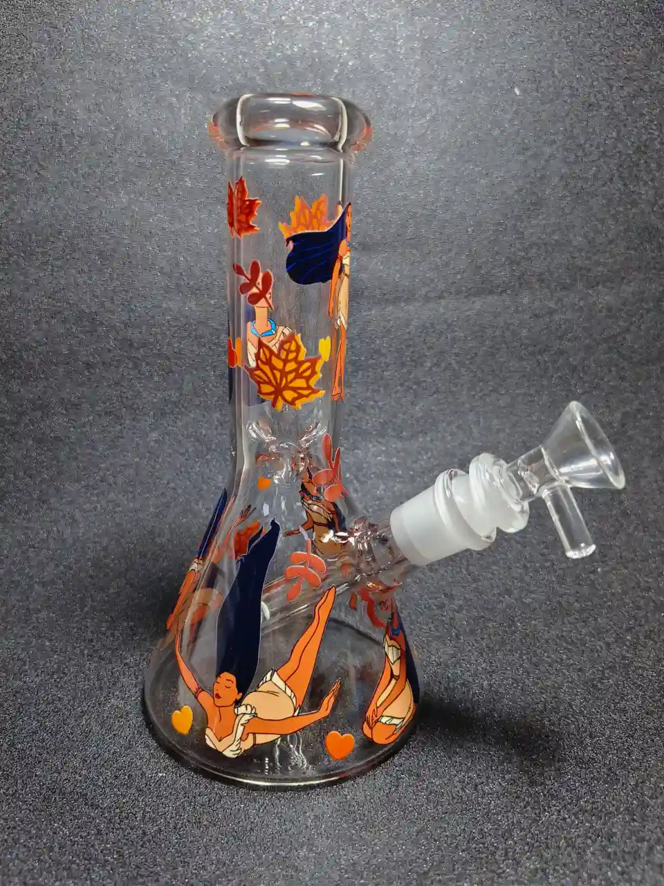 Pocahontas Autumn Leaf 8 Inch Beaker Glass Bong - Image 2