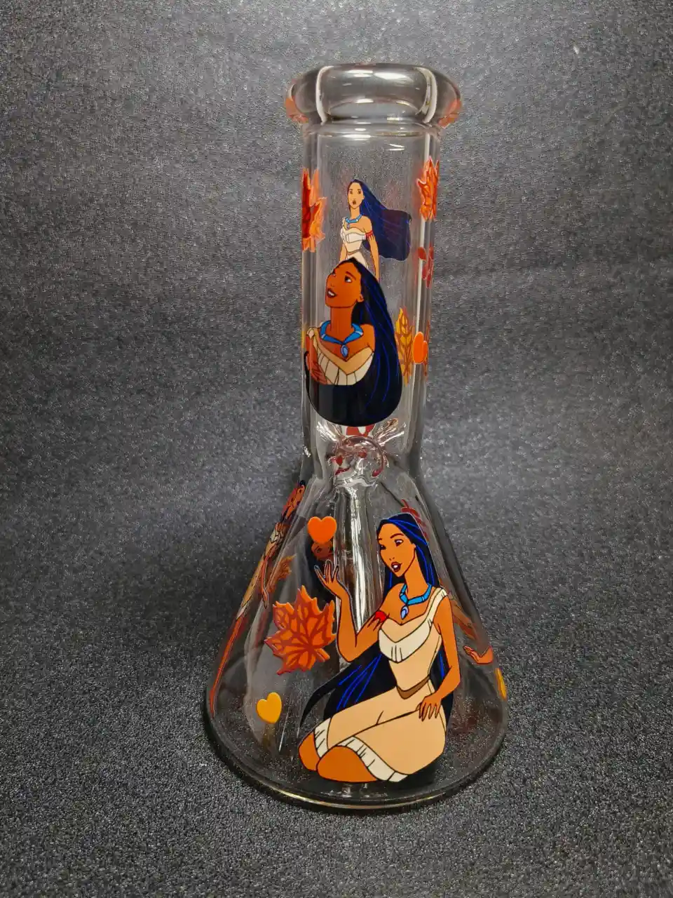 Pocahontas Autumn Leaf 8 Inch Beaker Glass Bong - Image 3