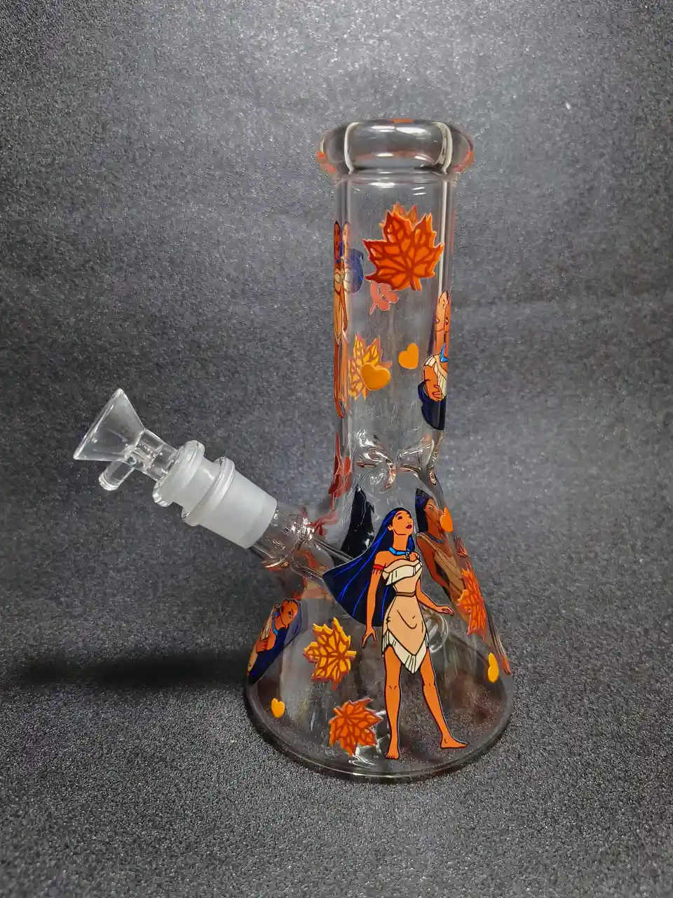 Pocahontas Autumn Leaf 8 Inch Beaker Glass Bong - Image 4