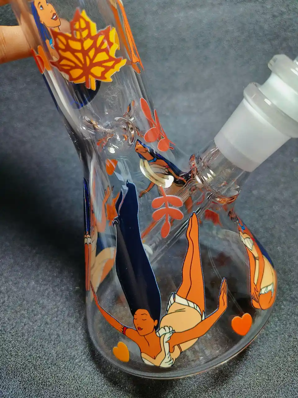 Pocahontas Autumn Leaf 8 Inch Beaker Glass Bong - Image 5