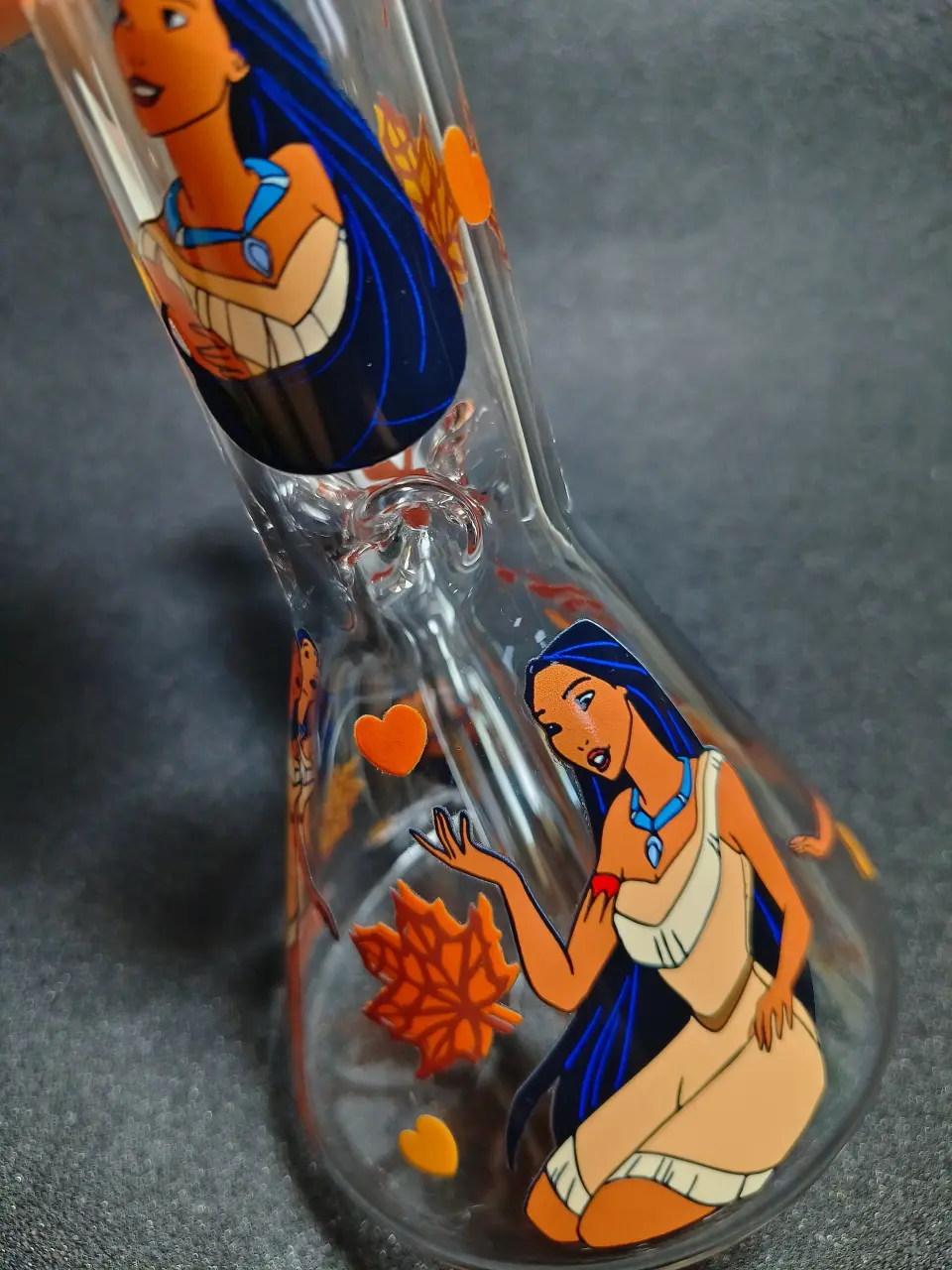 Pocahontas Autumn Leaf 8 Inch Beaker Glass Bong - Image 6