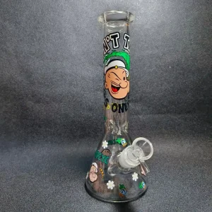 10-Inch Popeye Spinach Power Beaker Glass Bong