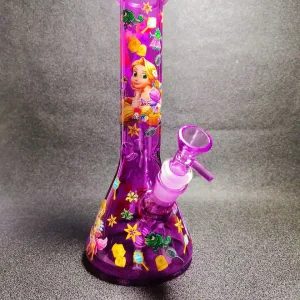 10-Inch Rapunzel Crystal Purple Beaker Glass Bong