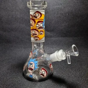 Rick and Morty 8-Inch Glow Portal Beaker Glass Bong