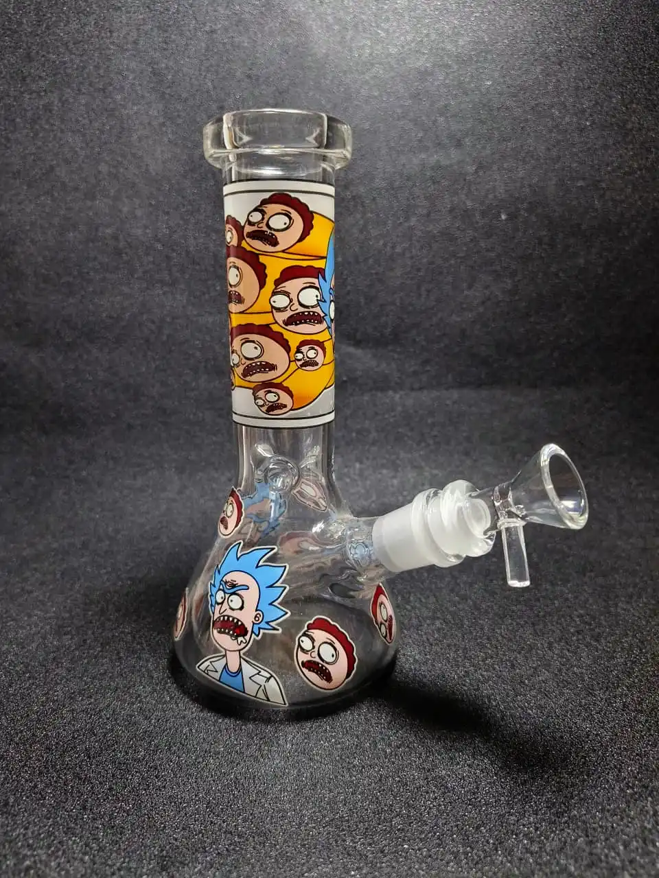 Rick and Morty 8-Inch Glow Portal Beaker Glass Bong