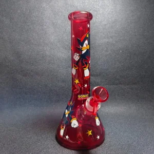10-Inch Shadow the Hedgehog Red Borosilicate Beaker Bong