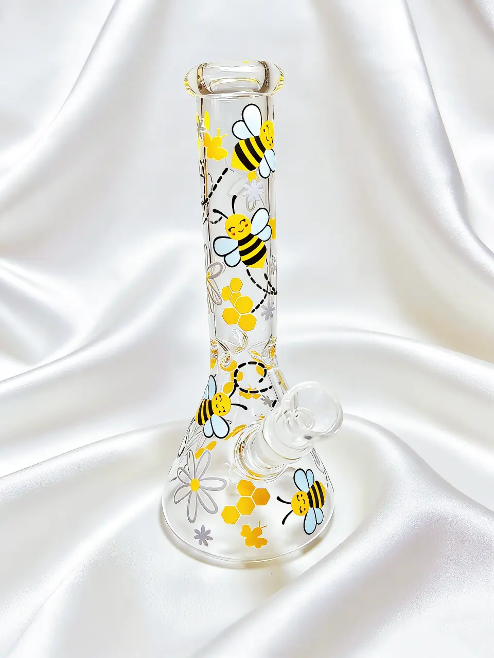 10-Inch Busy Bee & Flower Sunny Beaker Glass Bong - Image 5
