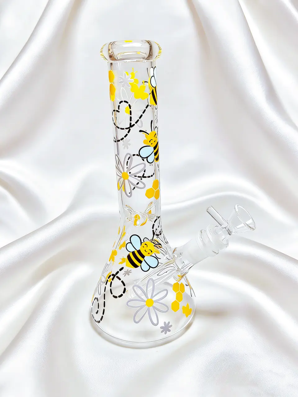 10-Inch Busy Bee & Flower Sunny Beaker Glass Bong - Image 4