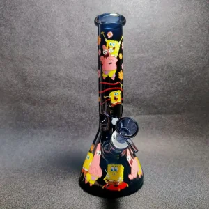 10 Inch SpongeBob Bikini Bottom Dark Blue Beaker Glass Bong