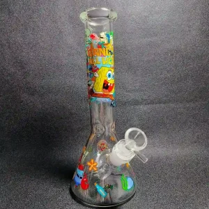 10-Inch SpongeBob The Gang's All Here Beaker Glass Bong