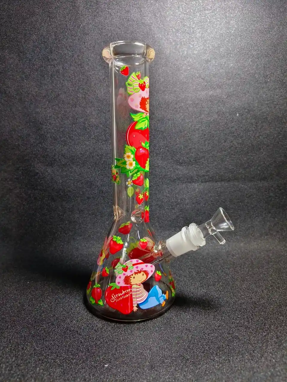 10 Inch Strawberry Shortcake Inspired Retro Garden Beaker Glass Bong - Image 2