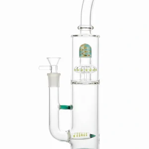13 Inch Lake Green Straight Tube Bong with Inline and UFO Percs