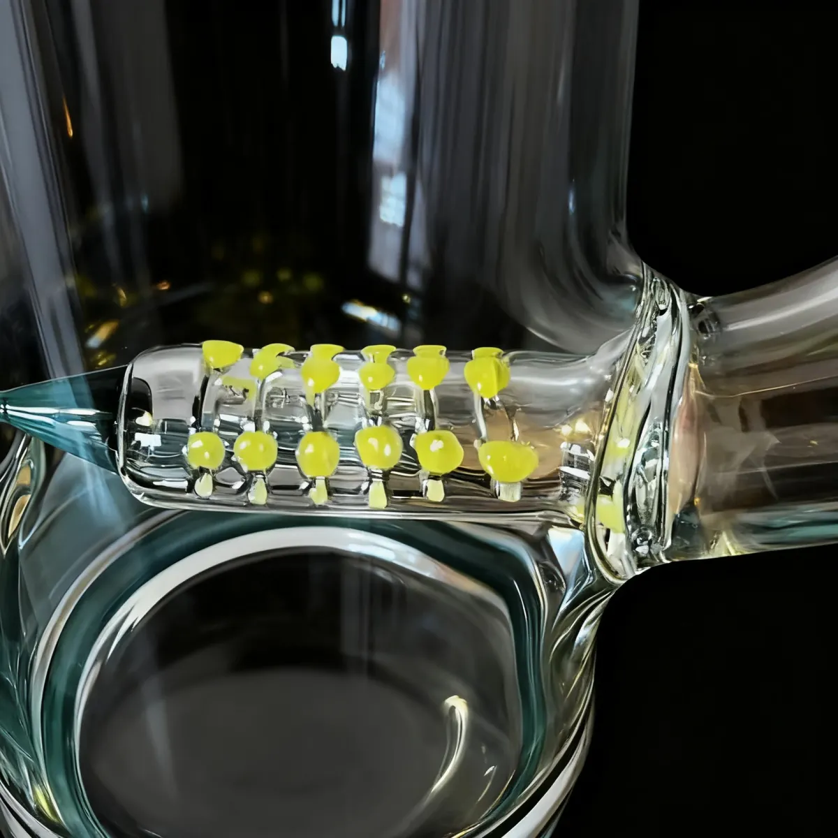 13 Inch Lake Green Straight Tube Bong with Inline and UFO Percs - Image 3