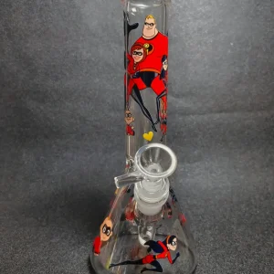 The Incredibles Family Red Suit 10 Inch Beaker Glass Bong
