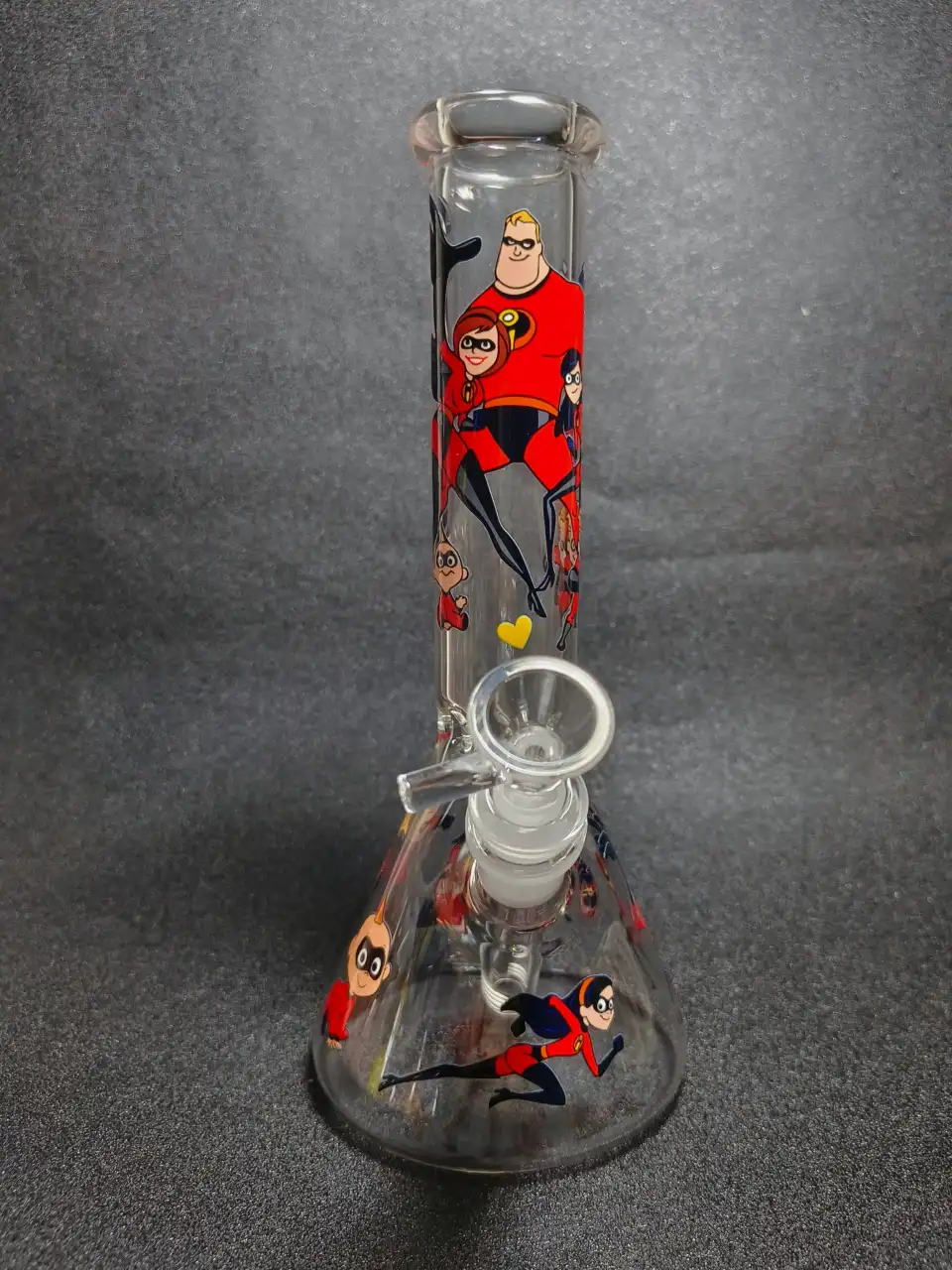 The Incredibles Family Red Suit 10 Inch Beaker Glass Bong